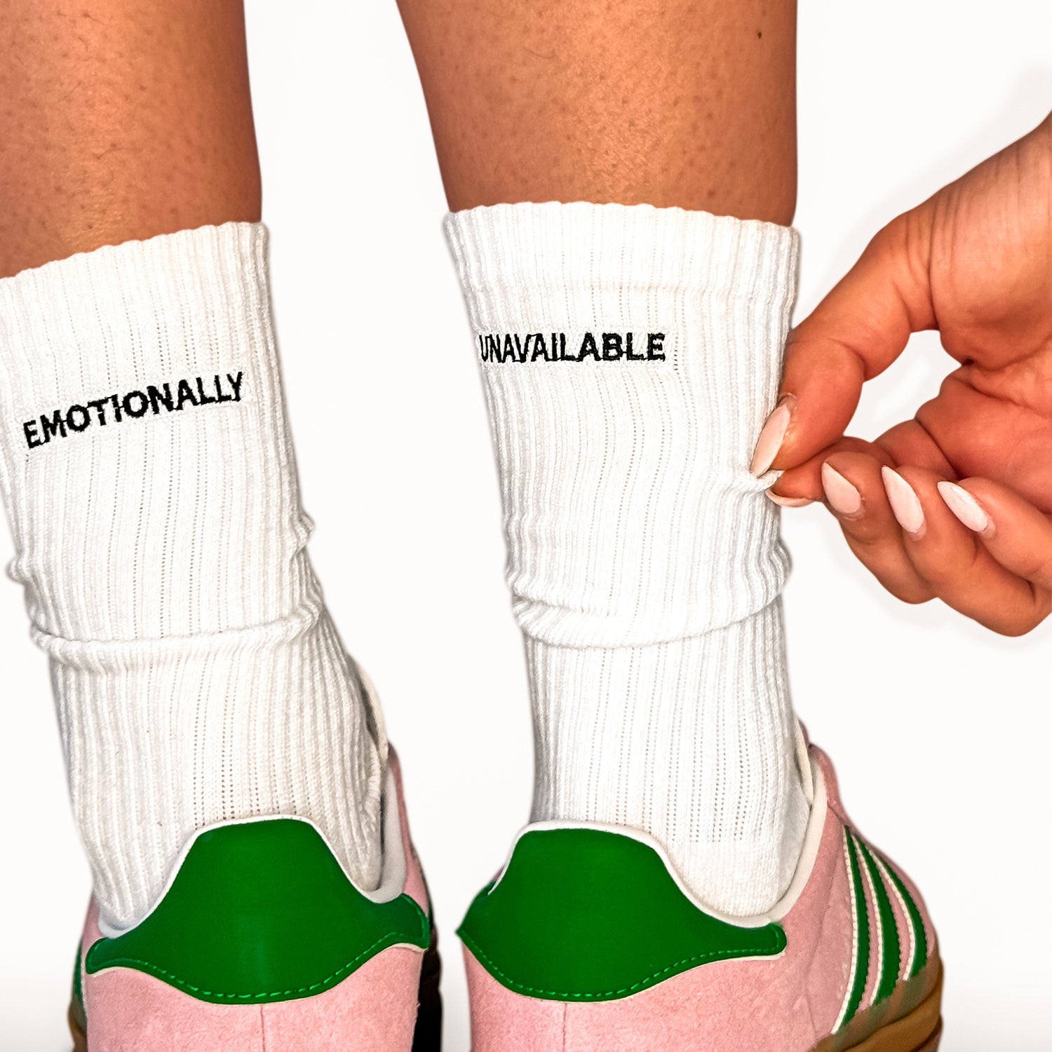 Offensive Socks close up, funny sock slogans, perfect gift socks, cheeky socks