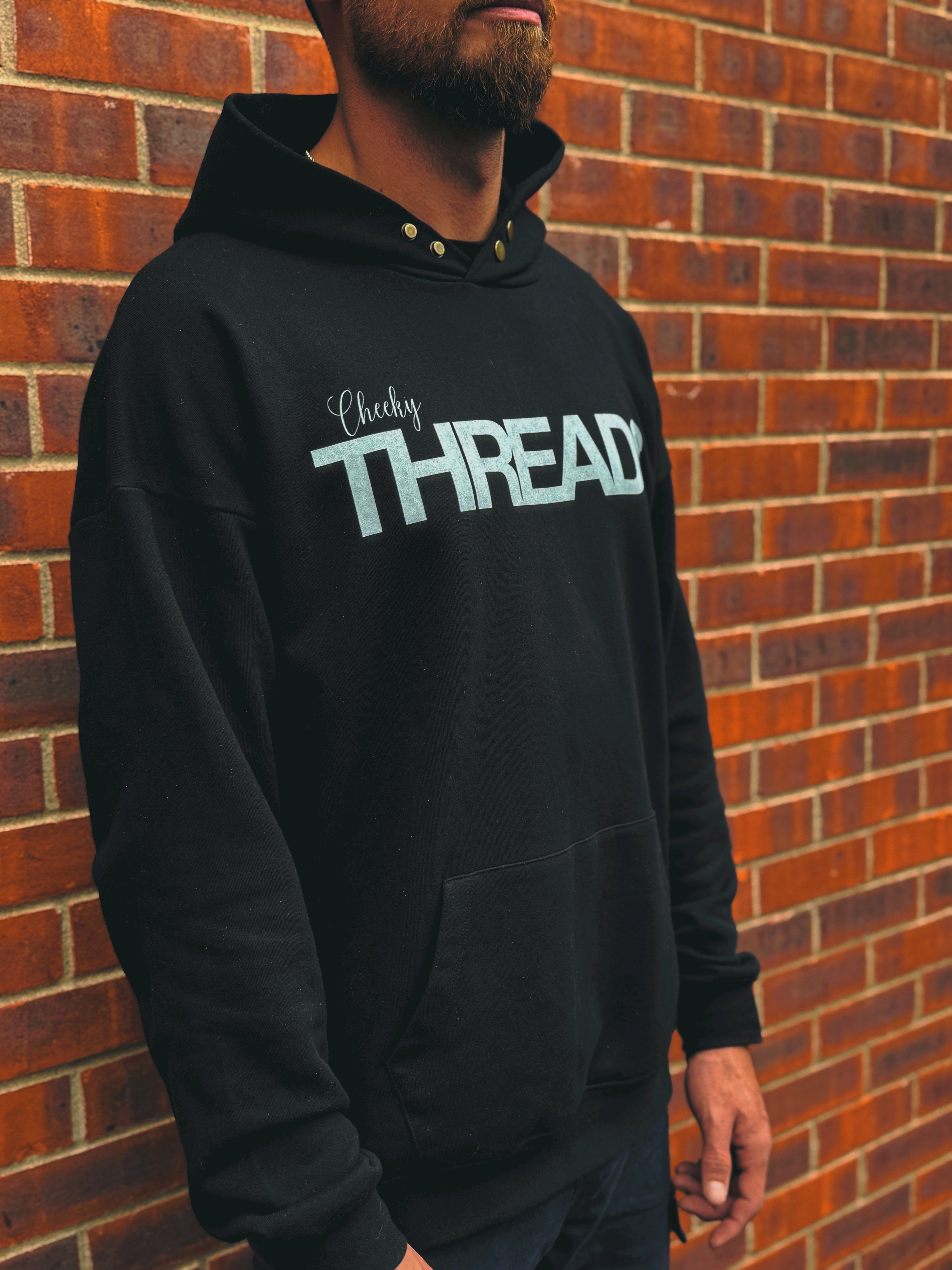 Black Chest Logo Hoodie